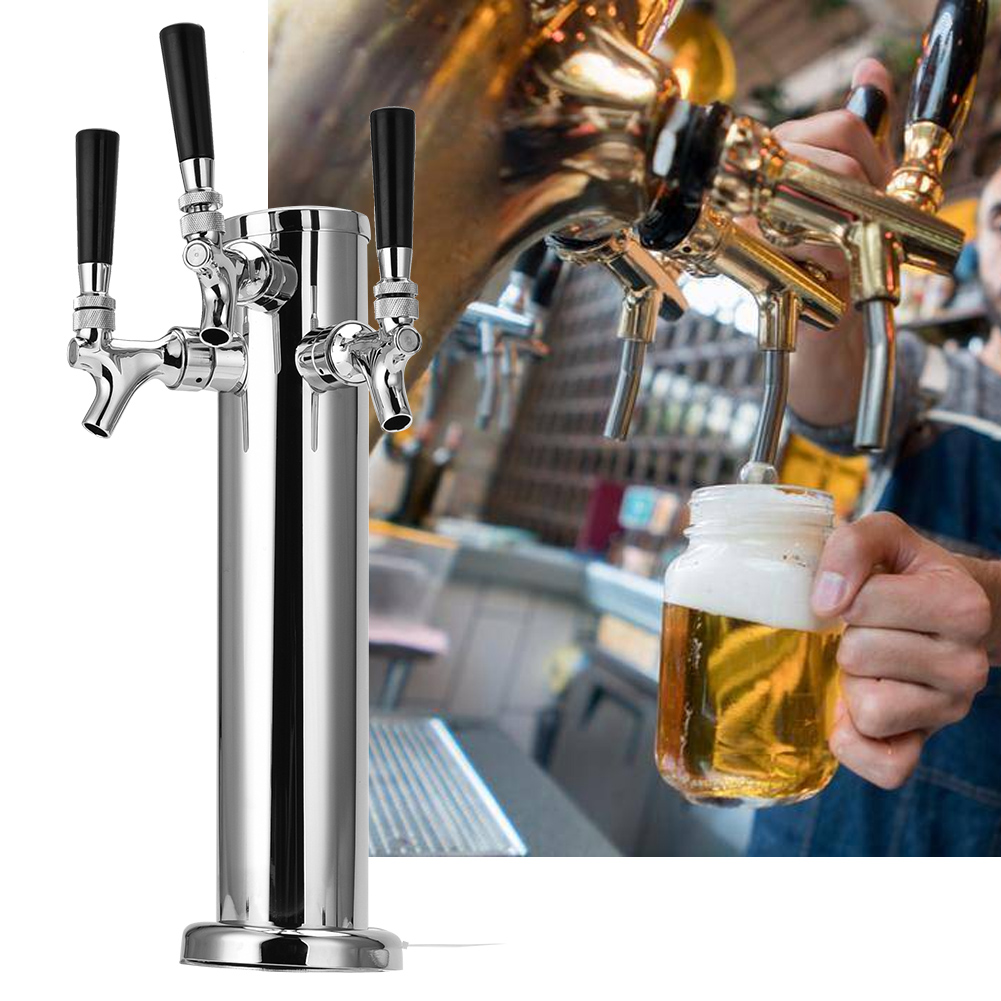 Business & Industrial Draft Beer Tower 3 Taps Triple Faucet Stainless Steel Homebrew Bar Fit