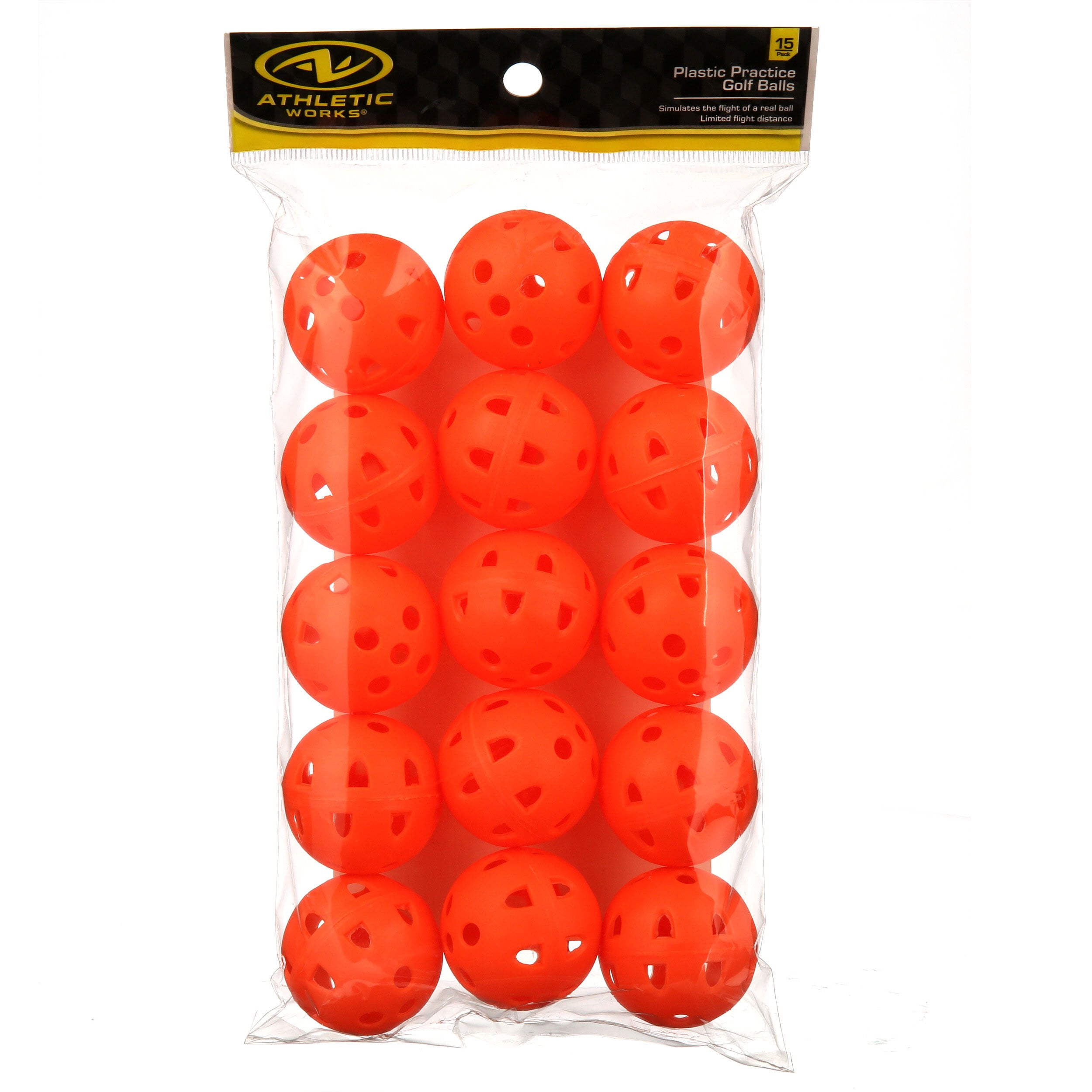 Athletic Works Golf Balls, Orange, 15 