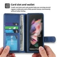 thumbnail image 3 of Dteck Case for Samsung Galaxy Z Fold 3 5G (2021),Luxury Business Leather Magnetic Card Holder Wallet Case with S-Pen Holder Pocket Hybrid PC Protective Kickstand Cover,Blue, 3 of 13