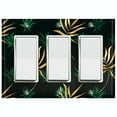 thumbnail image 1 of Metal Light Switch Plate Cover Tropical Jungle Palm Leaves Yellow Green JGL012, 1 of 13