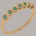 thumbnail image 2 of LBG British Made 14k Rose Gold ring with Natural Emerald Womens Eternity Ring - 33 size options - Size 11, 2 of 9