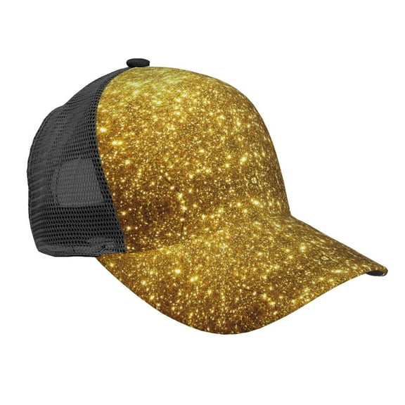 Gold Snapback Trucker Hats Baseball Caps Adjustable Mesh Back Ball Caps For Men Women