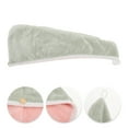 thumbnail image 3 of Unique Bargains 1pc Water-absorbent Double Layer Hair Towel 9.84"x 25.59" Green, Pink, 3 of 5