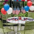 thumbnail image 3 of Independence Day American Flag Round Fitted Tablecloth with Elastic Edge,Waterproof Table Cloth Fits Tables Up to 36"-44",Wipeable Washable Table Cover for Indoor Outdoor,Eucalyptus Gray Plaid, 3 of 9