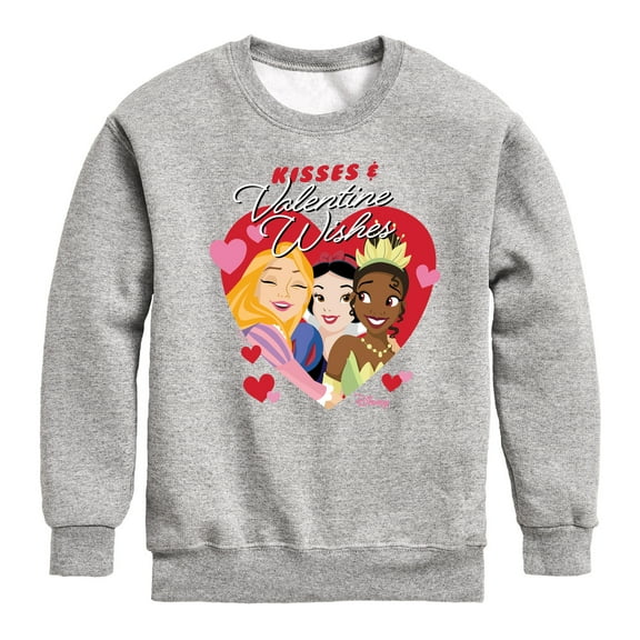 Disney - Kisses And Valentine Wishes - Toddler And Youth Crewneck Fleece Sweatshirt