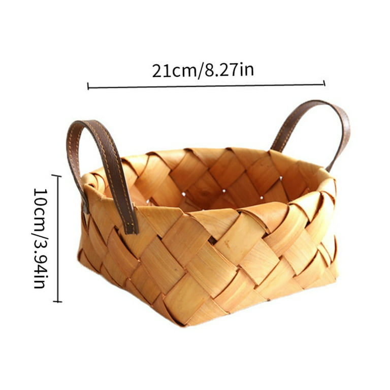 Small Bamboo Baskets for Organizing, Recycled Paper Rope Storage