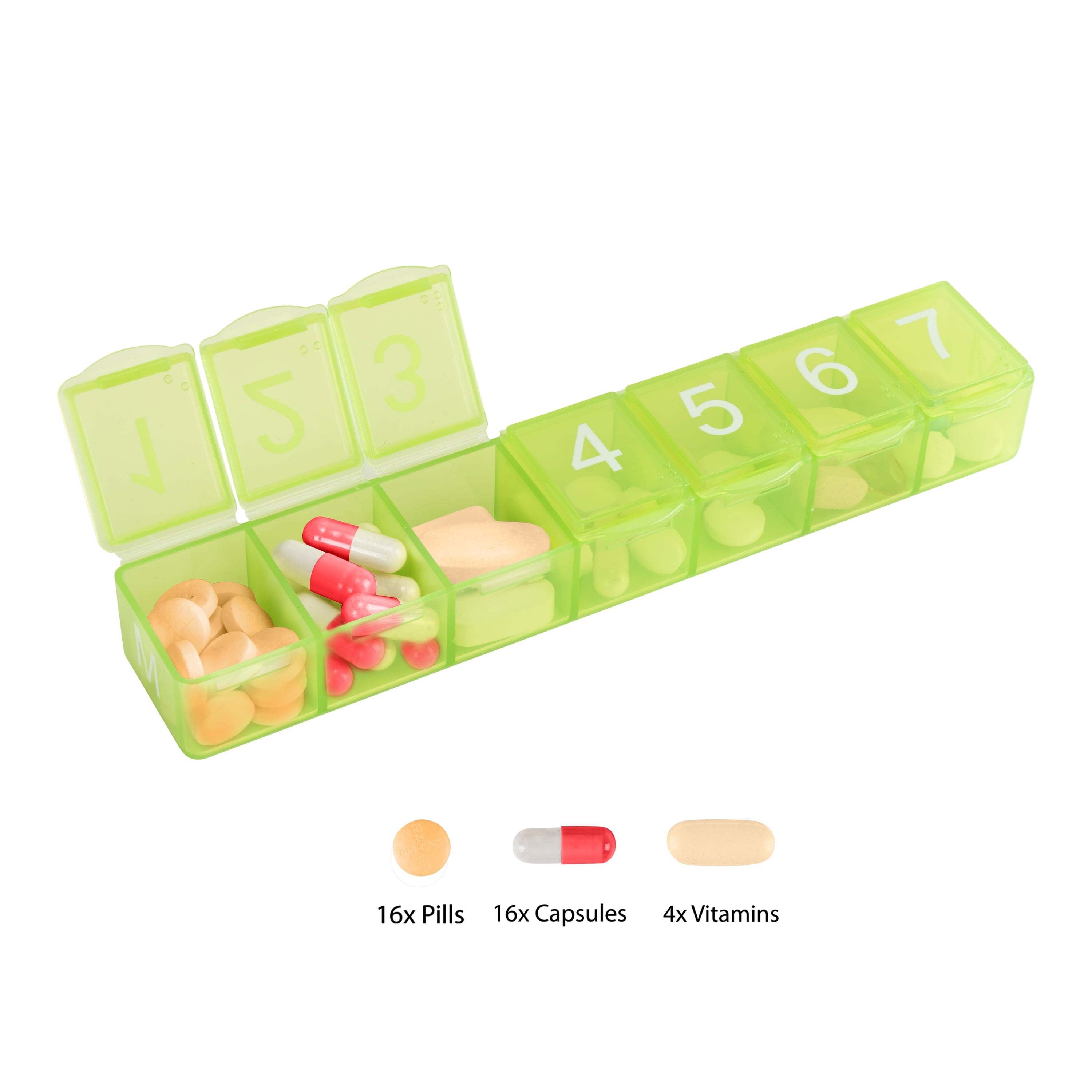 e-pill  7 Times a Day x 7 Day Weekly Pill Organizer with Clear Case