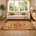 thumbnail image 2 of Gelasgo Vintage Sun Celestial Velvet Area Rug, Floral Boho Decorative Carpet, Soft Bedroom Living Room Rug, Colorful Indoor Floor Mat for Home Decor, 2 of 5