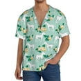 thumbnail image 3 of Xecao offers the Horse And Flower for Men's Casual Short-sleeved Shirt, a button-up collared shirt with a pocket, perfect for beach vacations and yacht travel in the 3X-Large size., 3 of 7