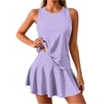 thumbnail image 2 of Womens Skirted Tankini Bathing Suit 2 Piece Swimwear with Sleeveless Tank Top and Flared Swim Skirt Modest Tummy Control Swimwear, 2XL, 2 of 6