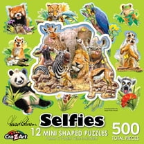 Cra-Z-Art Multi-Shaped 500-Piece Jungle Selfies Jigsaw Puzzle