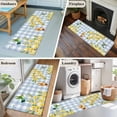 thumbnail image 5 of Runner Rug 2'x6', Forsythia Flowers Washable Non-Slip Hallway Runner Rugs, Spring Yellow Floral Hummingbird Blue Plaid Bedside Rugs Floor Mats Carpet Runners for Kitchen Bathroom Laundry Room, 5 of 8