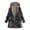 Navy, variant on Turilly Womens Jackets Ladies Women's Winter Warm Outwear Floral Print Hooded Pockets Vintage Oversize Coats