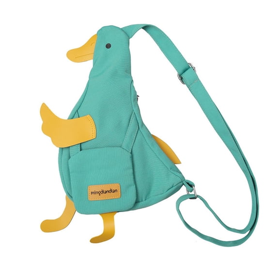Women Crossbody Bag Lovely Daypack Adjustable Strap Duck Shaped Shoulder Bag Green