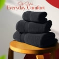 thumbnail image 6 of RIVERSIDE 3 Piece Cotton Towel Set Bath 27x54 and Hand 16x28 Towel with Washcloth 12x12, Lightweight & Soft - Charcoal, 6 of 9