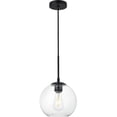 thumbnail image 1 of Living District LD2206BK Baxter 1 Light Pendant Ceiling Light with Clear Glass, Black, 1 of 1