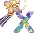thumbnail image 2 of Llavero Inicial Letra A-Z Llaveros Mariposa Resina con Borla para Llaves Coche Cartera Bolsos Azul, 2 of 9