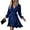 Royal Blue, variant on Women's New Leopard Print V Neck Long Sleeve Belted Ruffle Hem A Line Mini Dress, Elegant Casual Party Cocktail Daily Wear
