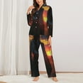 thumbnail image 2 of Honeii Sunset Western Cowgirl print Women's Pajama Sets Long Sleeve Button Down Sleepwear Nightwear Soft Pjs Lounge Sets-Medium, 2 of 7