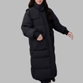thumbnail image 2 of XPMWRP Women's Stand Collar Quilted Puffer Jacket Thickened Casual Padded Long Coat Solid Color Winter Warm Outerwear with Pockets Black XL, 2 of 5