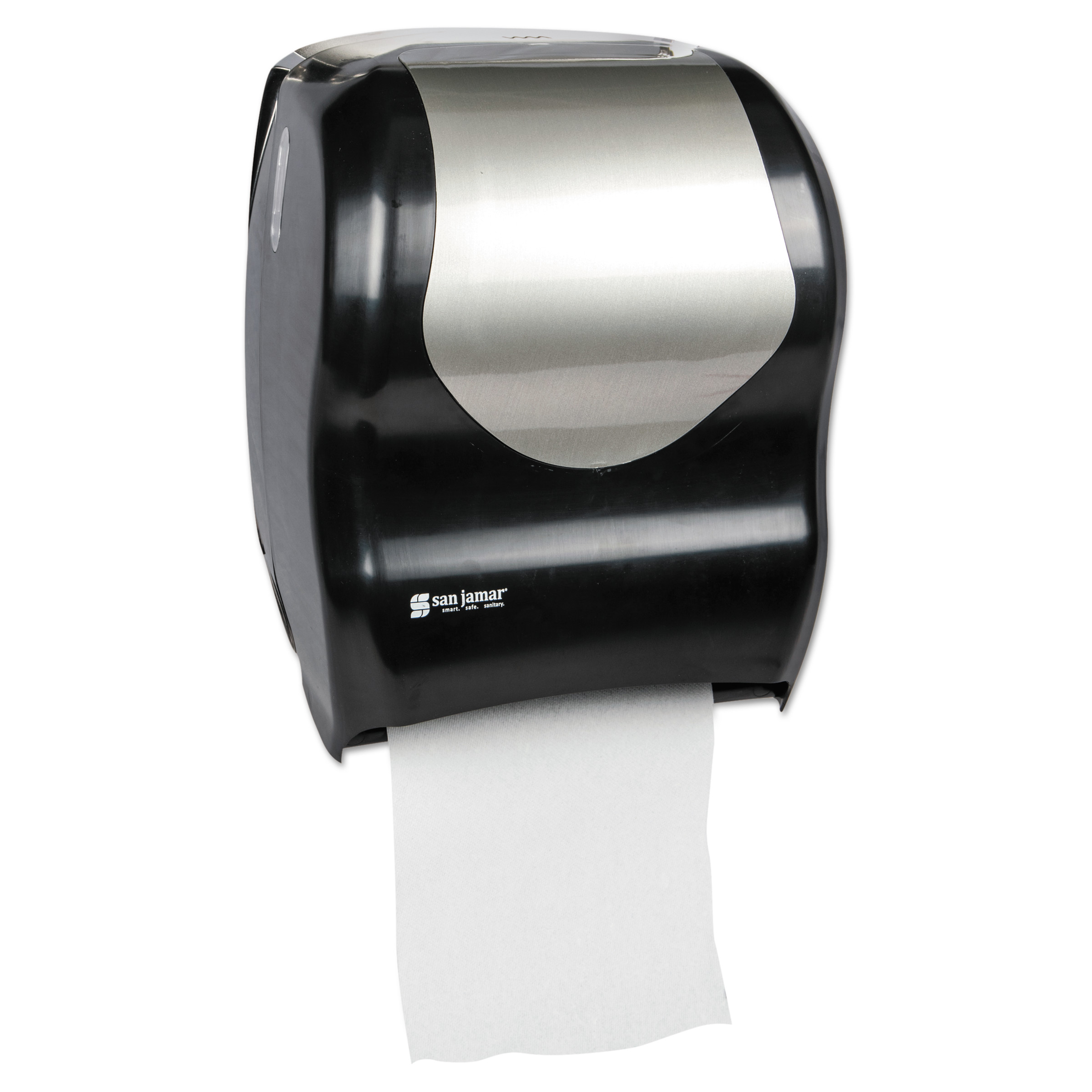 San Jamar TearNDry Touchless Roll Towel Dispenser, 16 3/4 x 10 x 12 1/2, Black/Silver