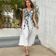 thumbnail image 3 of Watercolor Floral Dress Summer Street Style Bohemia Long Dresses Female Sleeveless Printed Maxi Dress, 3 of 9
