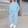 thumbnail image 2 of Children's Casual Solid Color Sweatshirt and Pants Two Piece Set, 2 of 7