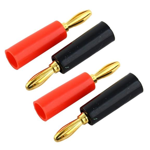 Unique Bargains 4 Pcs Banana Plugs Speaker Banana Plug Connector Screw Type Adapter