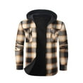 thumbnail image 2 of Long Sleeve Shirt for Men Fleece Lined Hoodie Plaid Button Down Shirt Jacket with Pockets for Winter Casual Outdoor Wear Mens Shacket, 2 of 5