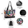 thumbnail image 2 of FORMRS Canvas Laptop Tote Bag for Women with 15.6" Computer Compartments Shoulder Handbag, Orange Geometric, 2 of 7