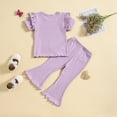 thumbnail image 4 of TAIAOJING Toddler Baby Girl Summer 2Pcs Outfit Set Short Sleeve Girls Solid Tops And Shorts 2PCS Outfits Clothes Set For Children Clothes 12-18 Months, 4 of 8