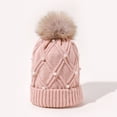 thumbnail image 2 of Gorro de punto de lana de moda para mujer para otoño e invierno, gorro frío y cálido, gorro de viaje de cara fina y gruesa, 2 of 6