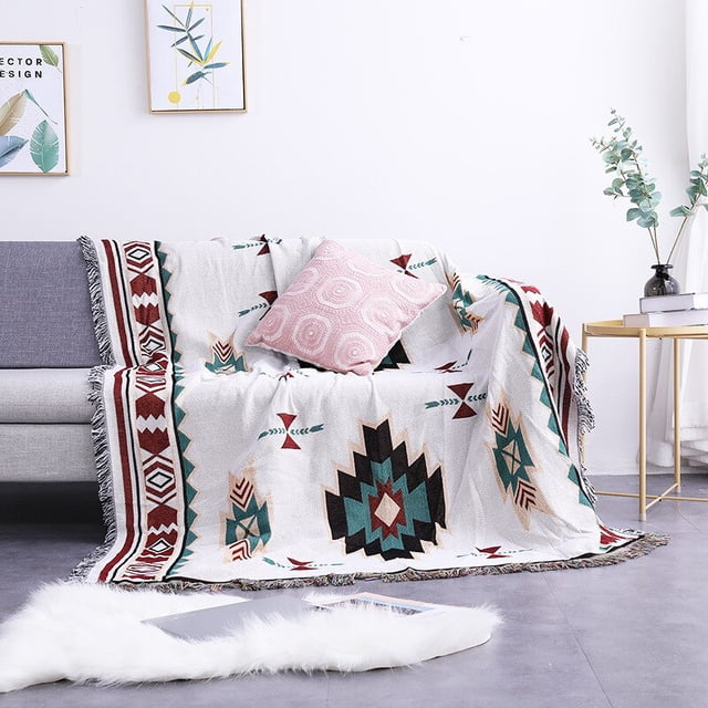 Bohemian Plaid Blanket for Sofa bed Decorative Blanket Outdoor Camping Blanket Boho Sofa cover throw Blanket Picnic With Tassel90x180cm Gao Jinjia LED