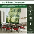 thumbnail image 3 of Hanover Traditions 9-Piece Dining Set in Red with Eight Stationary Dining Chairs and 95-in. x 60-in. Oval Cast Dining Table, 3 of 9