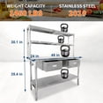 thumbnail image 2 of 48" Stainless Steel Commercial Kitchen Work Table with Double Overshelf, Heavy Duty Prep Table with Adjustable Undershelf and Feet for Restaurant, Home, Garage and Warehouse, 48 x 24 Inches, 2 of 7