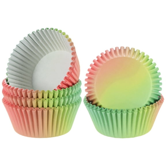 Uxcell 100-Pack Standard Cupcake Liners for Baking, Greaseproof Cupcake Wrappers for Wedding/Birthday/Party/Christmas[Red-green gradient]