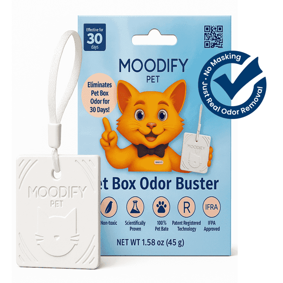 MoodifyPet Cat Litter Odor Eliminator, Fragrance-Free, 30 Days, Non-Toxic Pendant New Pet Essentials Litter Deodorize
