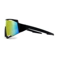thumbnail image 4 of Super Oversized Color Mirror Angular Shield Sport Wrap Around Sunglasses Black Orange Mirror, 4 of 4