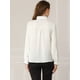 thumbnail image 5 of INSPIRE CHIC Camisa Blusa Manga Larga Botones Volantes Oficina Trabajo Para Mujer Blanco M, 5 of 6