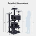 thumbnail image 4 of EDX 54" Cat Tree Tower for Indoor Cats, Multi-Level Pet Furniture with Sisal Scratching Post, Large Cozy Condo, Climbing Ramp, Kitten Toy, Dark Grey, 4 of 9