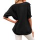 thumbnail image 1 of Sonducket Camiseta de mujer Dido, camiseta de manga corta con cuello y volantes, camiseta holgada de verano Prendas para la parte del cuerpo, 1 of 6