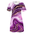 thumbnail image 3 of Xihbxyly Dresses for Women 2024 Women'S Summer Dress Sleeveless Ruffle Sleeve Round Neck Mini Dress Solid Loose Short Flowy Dress Wedding Guest Dresses for Women Purple XL All Prime Day Deals, 3 of 4