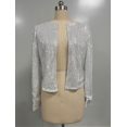 thumbnail image 3 of SHENMO Veste à la Mode pour Femme avec Col Montant et Paillettes Unies, 3 of 5