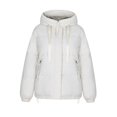 thumbnail image 4 of DYTTDG Women's Winter Warm Zip Up Hooded Jacket Fashion Solid Color Bread Clothes Casual Loose Outdoor Jacket on Clearance Family Gifts, 4 of 6