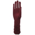 thumbnail image 2 of Burgundy Mid Arm Stretch Gloves 13” Long for Party Prom Wedding Dress, 2 of 4