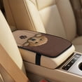 thumbnail image 4 of Xixirimido Car Seat Covers Front Seats Only with Belt Covers Armrest Box Cover 5Pcs Set for SUV Sedan Van Truck PU Leather Seat Protector Automotive Accessories, Brown Labrador Retriever, 4 of 8