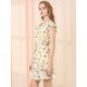 thumbnail image 4 of Allegra K Vestido Floral Informal Cuello V Manga Corta Lazo Lindo Para Mujer Blanco L, 4 of 6