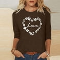 thumbnail image 2 of Camisetas Casuales de Mujer 3/4 Mangas Blusa de Cuello Redondo con Impresión Del Día de Patrick para la Moda Y el Uso Diario, 2 of 7