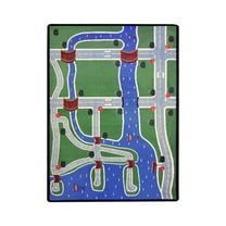 Joy Carpets 1413D Creataville 7 ft.8 in. x 10 ft.9 in.  WearOn Nylon Machine Tufted- Cut Pile Educational Rug