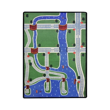Joy Carpets 1413D Creataville 7 ft.8 in. x 10 ft.9 in.  WearOn Nylon Machine Tufted- Cut Pile Educational Rug